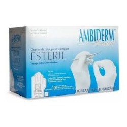 Guante Ambiderm Estéril De Látex Mediano Caja Con 100 Piezas