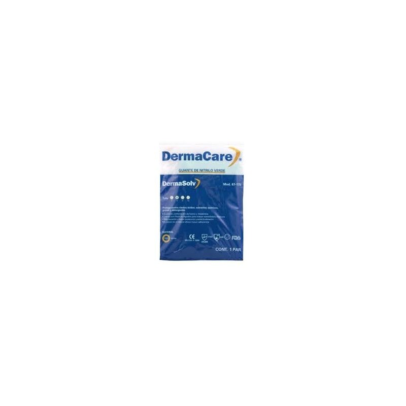 Guante Derma Care De Nitrilo Verde