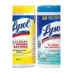Lysol Toallas Desinfectantes 80 tollas