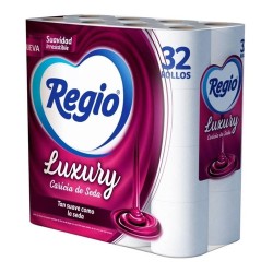 Papel Higiénico Regio Luxury Caricia de Seda con 32 Rollos