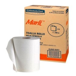Toalla en Rollo Marli 180 Metros Hoja Sencilla 6 Rollos