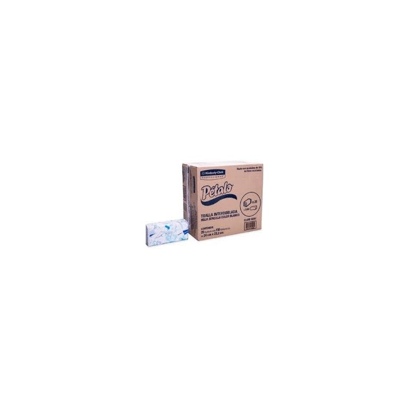 TOALLA INTERDOBLADA PETALO HS 150 HOJAS 20 PAQUETES