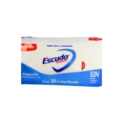 TOALLITAS ANTIBACTERIALES ESCUDO 50 PZS