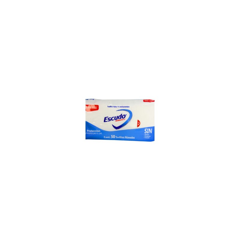 TOALLITAS ANTIBACTERIALES ESCUDO 50 PZS