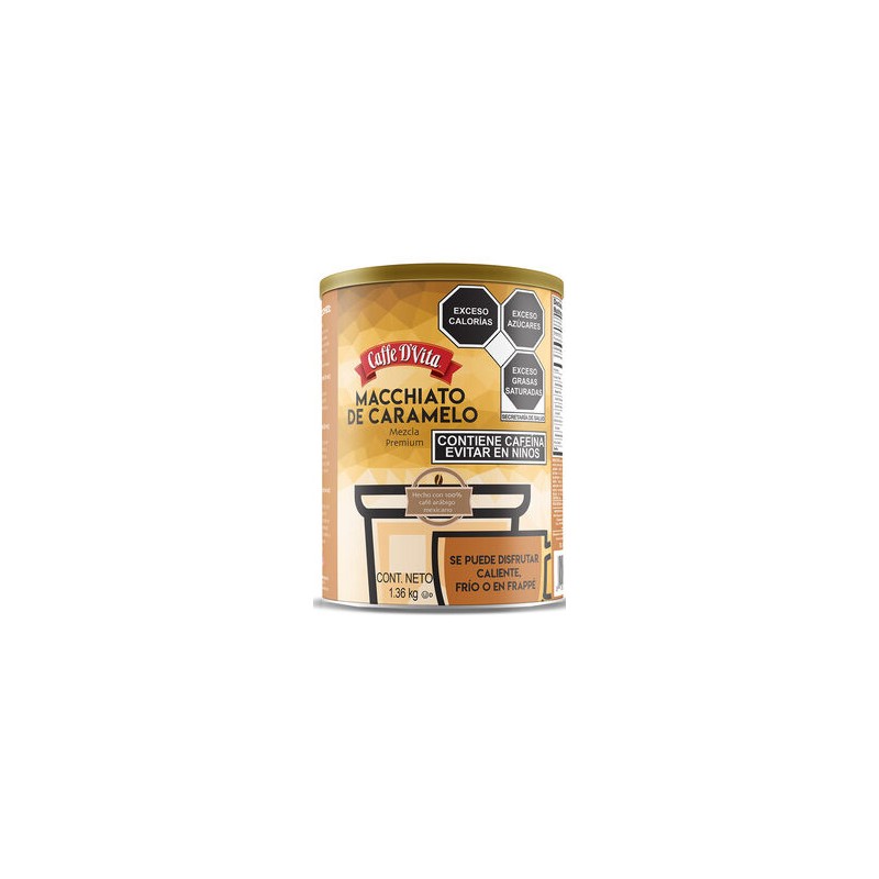 Bebida en polvo Caffe D´Vita Sabor Macchiato de Caramelo 1,36 Kg