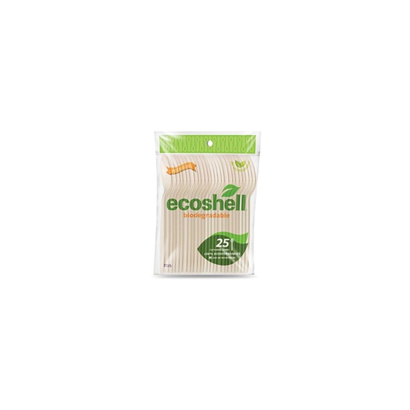 Cucharas Desechables Ecoshell Biodegradables Pasteleras 25 Cucharas