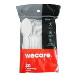 Cucharas desechables Wecare medianas biodegradables 20 pzas