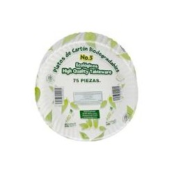 Platos de Cartón Serviempaques Marba Ecológico 75 pzas