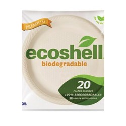 Platos Desechables Ecoshell Biodegradables Pasteleros 20 Platos