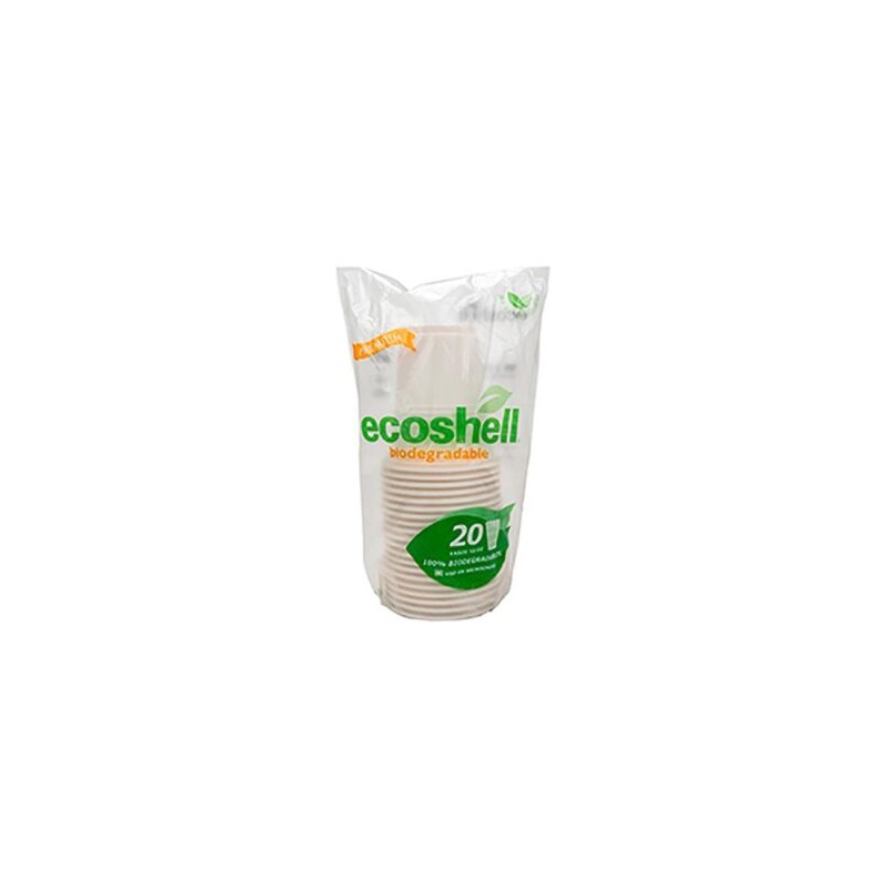 Vasos Desechables Biodegradables Ecoshell Capacidad de 12 Onzas 20 Vasos