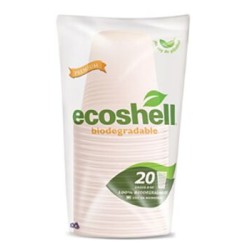 Vasos Desechables Ecoshell Biodegradables de 8 Onzas 20 Vasos