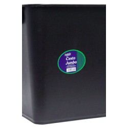 CESTO JUMBO CON ASA SABLON COLOR NEGRO 26 LITROS