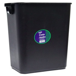 CESTO JUMBO CON ASA SABLON COLOR NEGRO 26 LITROS