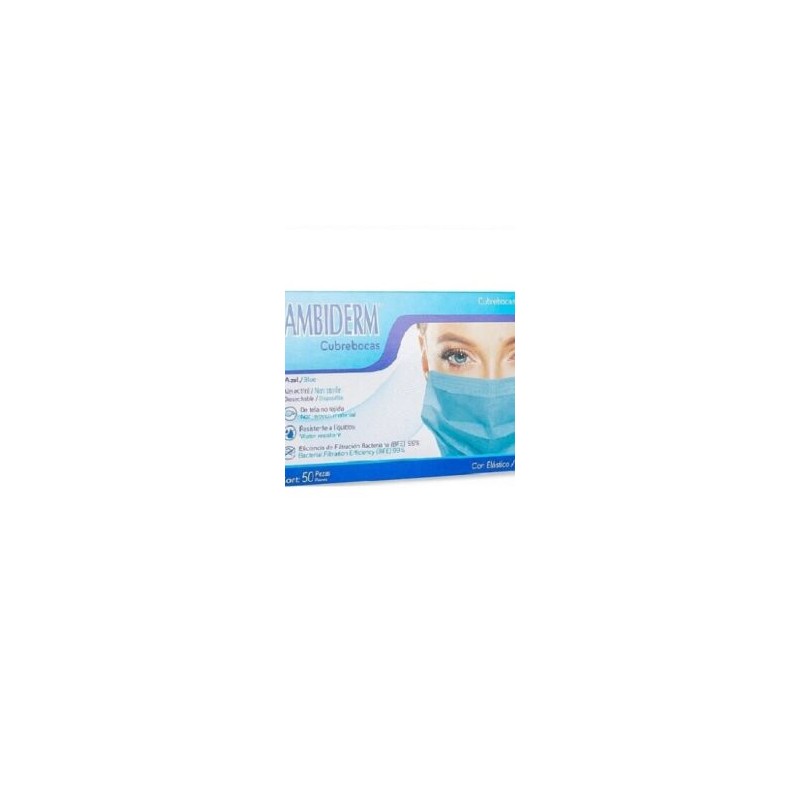 CUBREBOCAS ADULTO PLISADO AZUL