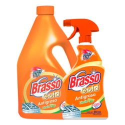 Desengrasante Para Cocina Brasso Gold de 4 L con Atomizador de 650 ml