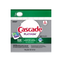 Detergente para Lavavajillas Cascade Platinum 48 Cápsulas